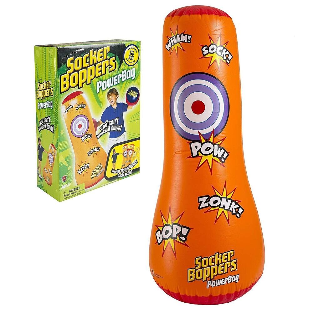 Socker Boppers | Power Bag | Standing Inflatable Punching Bag (Big Time Toy) NIB